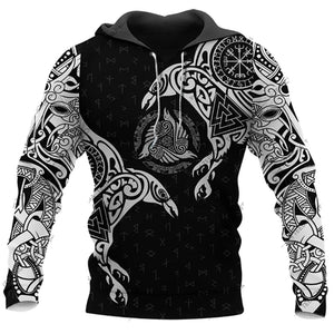 Viking Wolf And Dragon Tattoo hoodie