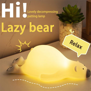 Cute Bear Silicone Night Light 3 Levels Table Lamp For Children Kid Bedroom