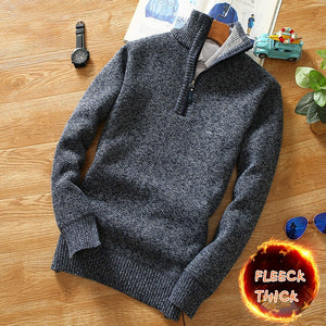 Men's Fleece Sweater Half Zipper Turtleneck Pullover
