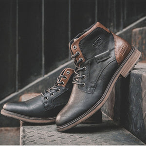 ZYYZYM Men Boots Leather Spring Autumn Vintage Style
