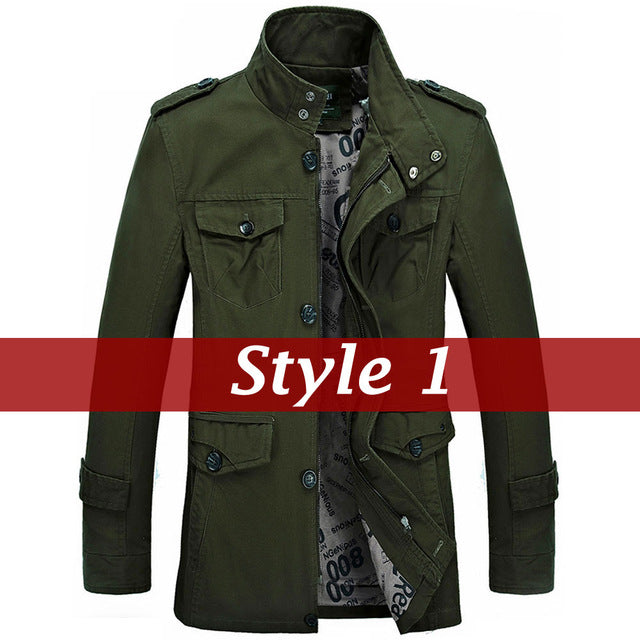 Men's Fashion Jackets Collar Military Coat 3 Colors
