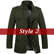 Men's Fashion Jackets Collar Military Coat 3 Colors