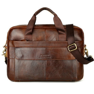 Cowhide Leather High Quality Luxury Business Messenger Laptop bag